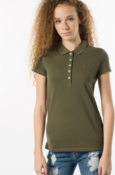 Polo tričko - Tommy Hilfiger NEW CHIARA STR PQ POLO SS Polo tričko - Tommy Hilfiger NEW CHIARA STR PQ POLO SS