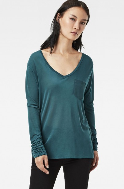 Tričko - G-STAR Audnya straight v t l/s Tričko - G-STAR Audnya straight v t l/s