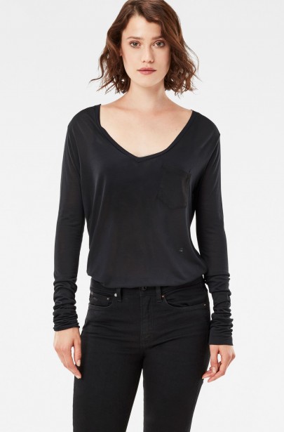 Tričko - G-STAR Audnya straight v t l/s Tričko - G-STAR Audnya straight v t l/s