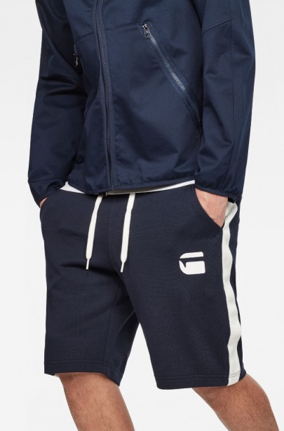 Krátke nohavice - G-STAR Core stripe loose sw short modré Krátke nohavice - G-STAR Core stripe loose sw short modré