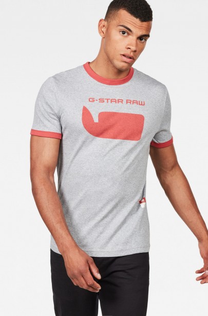 Tričko - G-STAR Seii ringer slim r t s/s sivé Tričko - G-STAR Seii ringer slim r t s/s sivé