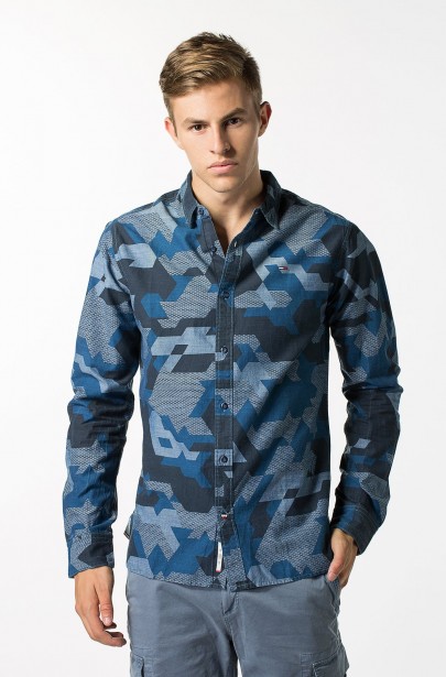Košeľa - TOMMY HILFIGER THDM INDIGO CAMO SHIRT L/S 31 Košeľa - TOMMY HILFIGER THDM INDIGO CAMO SHIRT L/S 31