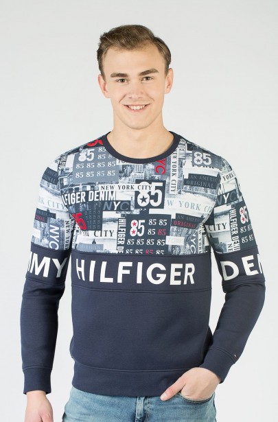Mikina - TOMMY HILFIGER THDM PRINT CN HKNIT L/S 27 Mikina - TOMMY HILFIGER THDM PRINT CN HKNIT L/S 27