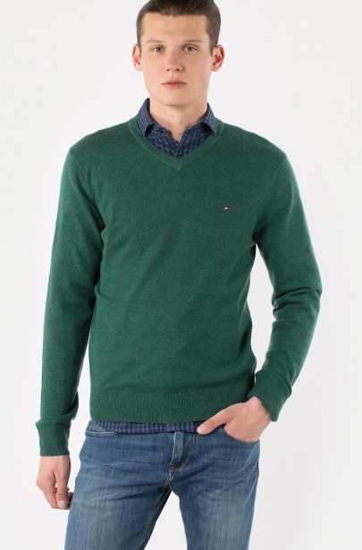 Sveter - TOMMY HILFIGER LAMBSWOOL V-NK CF Sveter - TOMMY HILFIGER LAMBSWOOL V-NK CF