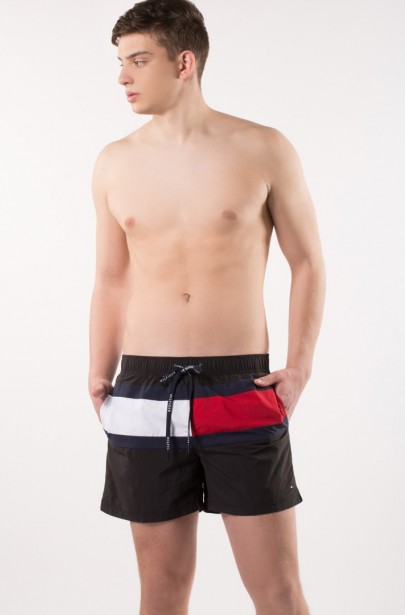 Plavky - TOMMY HILFIGER MEDIUM DRAWSTRING čierne Plavky - TOMMY HILFIGER MEDIUM DRAWSTRING čierne