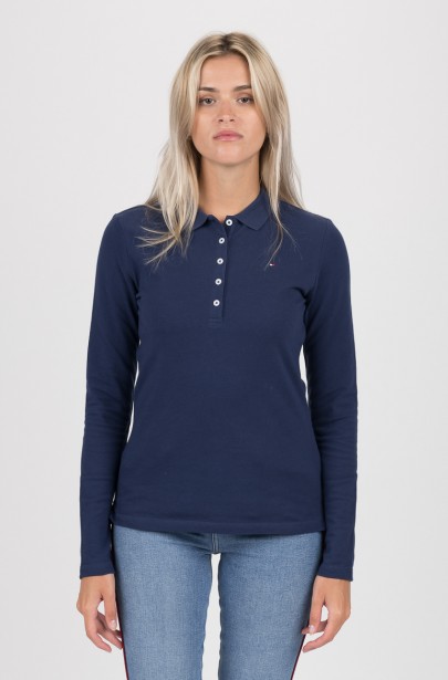 Polo tričko Tommy Hilfiger NEW CHIARA STR PQ POLO LS Polo tričko Tommy Hilfiger NEW CHIARA STR PQ POLO LS