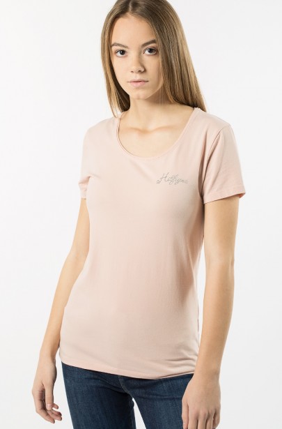 Tričko - TOMMY HILFIGER LIZZY LOGO ROUND-NK TOP SS Tričko - TOMMY HILFIGER LIZZY LOGO ROUND-NK TOP SS