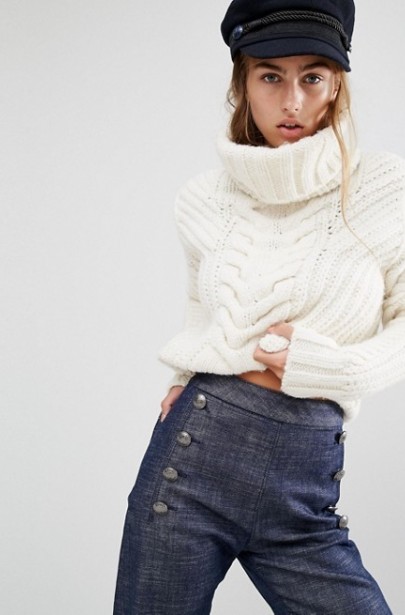 Sveter - Tommy Hilfiger GIGI CHUNKY CABLE ROLL-NK SWTR Sveter - Tommy Hilfiger GIGI CHUNKY CABLE ROLL-NK SWTR