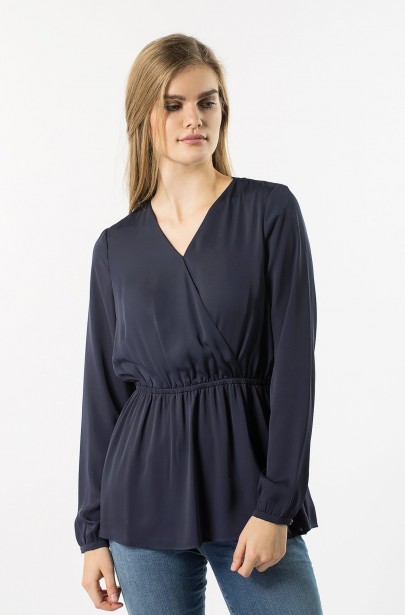 Blúzka - TOMMY HILFIGER NEVOA WRAP BLOUSE LS Blúzka - TOMMY HILFIGER NEVOA WRAP BLOUSE LS