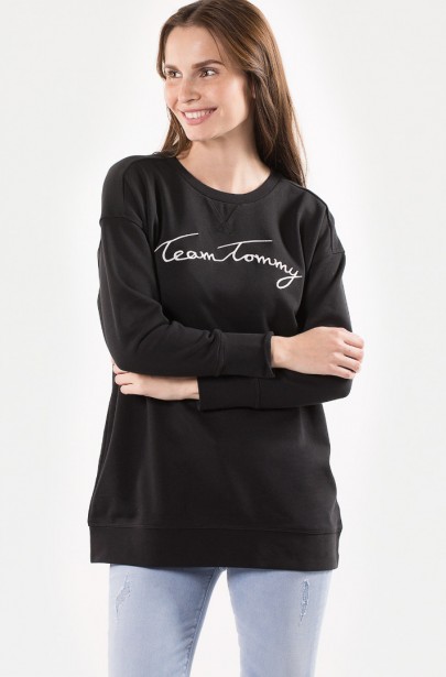 Mikina - TOMMY HILFIGER ANAMIA C-NK SWEATSHI čierna Mikina - TOMMY HILFIGER ANAMIA C-NK SWEATSHI čierna